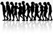 © Sylwia Nowik - Children black silhouettes. Conceptual illustration.
