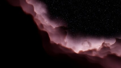 Wall Mural - red-violet nebula in outer space, horsehead nebula, unusual colorful nebula in a distant galaxy, red