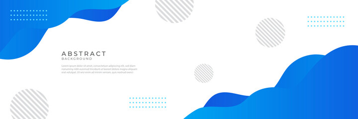 Liquid abstract wave background. Blue fluid vector banner template for social media, web sites. Wavy shapes vector illustration