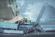 © peshkova - Double exposure of woman hands typing on computer and forex chart hologram drawing. Stock market analysis concept.