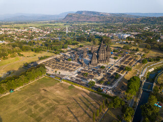 Wall Mural - Prambanan Hindu temple Drone view 