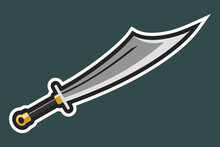 Simple Illustration Of Baguadao, Ancient Chinese Sword Vector Icon For Web