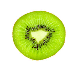 Sticker - Slice of kiwi fruit isolated on white background. Top view