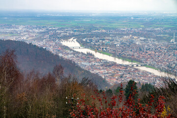 Poster - Beautiful aerial view of the Heidelberg old town