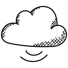 Wall Mural - 
Cloud with incoming data arrow representing cloud data management
