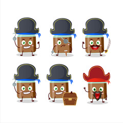 Poster - Cartoon character of chocolate baby milk bottle with various pirates emoticons