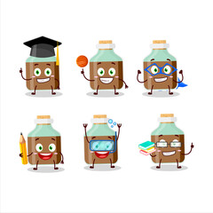 Poster - School student of chocolate baby milk bottle cartoon character with various expressions