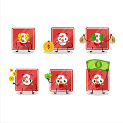 Wall Mural - Toys block three cartoon character with cute emoticon bring money