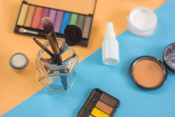 Canvas Print - Make up elements on a table