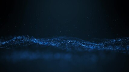 Wall Mural - abstract digital particle wave and light abstract background ,animation cyber or technology backgrou