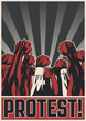 Protest and Rebellion Propaganda Poster, Old Placards Style Illustration 