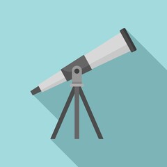 Sticker - Astronomy telescope icon. Flat illustration of astronomy telescope vector icon for web design