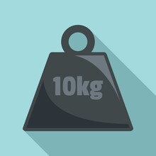 10 Kg Force Weight Icon. Flat Illustration Of 10 Kg Force Weight Vector Icon For Web Design