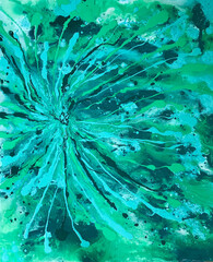 Wall Mural - abstract acrylic multi color painting on canvas frames, blurred focus for texture background