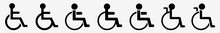 Wheelchair Icon Set | Wheelchairs Vector Illustration Logo | Handicapped Access Sign Isolated Collection