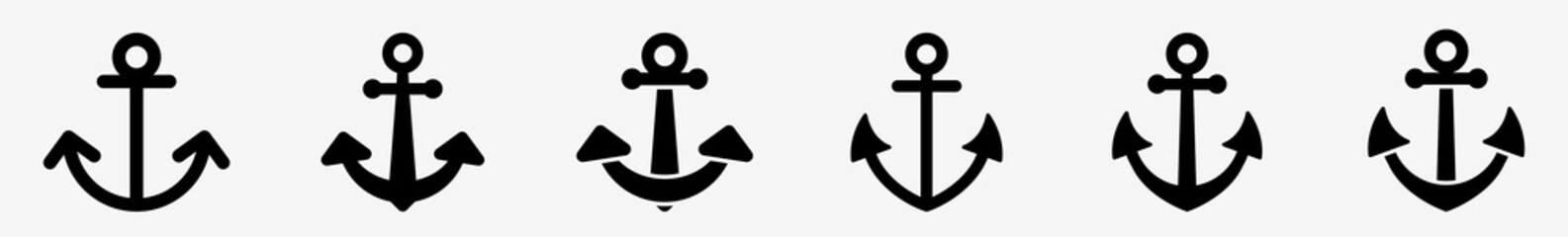 Wall Mural - anchor icon set | anchors vector illustration logo | anchor icons isolated collection