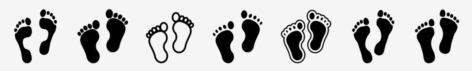 Wall Mural - human footprints icon set | human footprint vector illustration logo | human footprints icons isolat