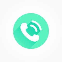 Wall Mural - call phone long shadow color icon