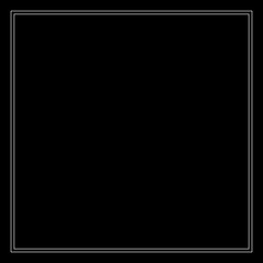 Frame of two white lines on a black background. Illustration for design.