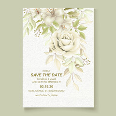 Elegant floral wedding invitation card template