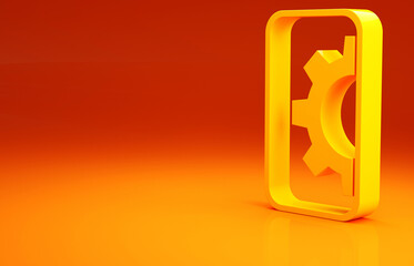 yellow software, web development, programming concept icon isolated on orange background. programmin