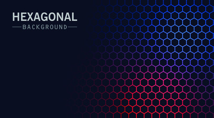 Hexagonal technology pattern mesh background with text space