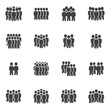 Group of people vector icons set, modern solid symbol collection, filled style pictogram pack. Signs, logo illustration. Set includes icons as business people crowd, teamwork group together, employee