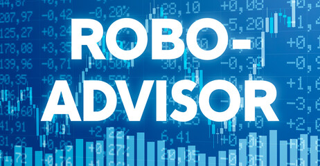 Wall Mural - conceptual image with financial charts and graphs - robo-advisor