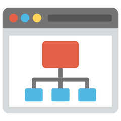 flat icon design of web development