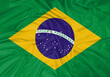 Leinwanddruck Bild - Brazil national flag texture. Background for international concept. Simple waving flag.