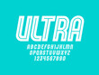 Typography urban style ultra font, modern white alphabet, letters and numbers, vector illustration 10eps