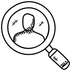 
Question mark in a magnifier, Question analysis concept
