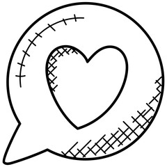 Sticker - 
Heart inside a chat bubble, online dating chat room
