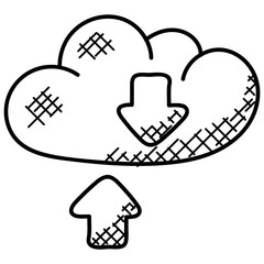 Wall Mural - 

Doodle icon design of a cloud network server
