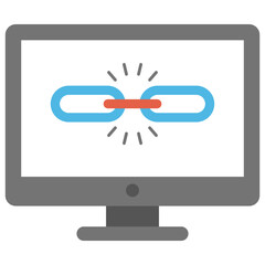 Wall Mural - monitor screen with link building, inbound links
