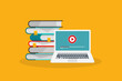 © madedee - Online learning. Concept of webinar, business online training, education on computer or e-learning concept, video tutorial vector illustration