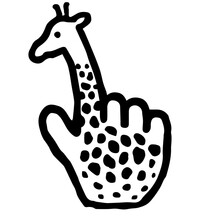 Hand Cursor082 (Giraffe): Doodle Icon: Hand Drawn Vector Icon Like Woodblock Print