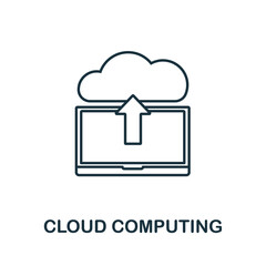 Wall Mural - cloud computing line icon. simple element from digital disruption collection. outline cloud computin