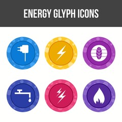 Poster - Beautiful Unique Energy Vector Icon Set