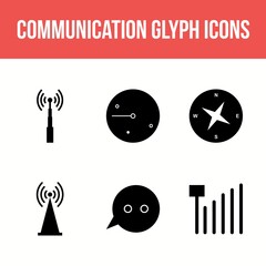 Poster - Unique Communication Glyph Vector Icon Set