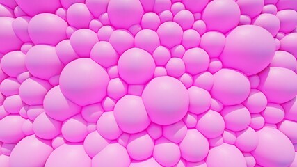 Abstract background of pink bubbles 3d illustration