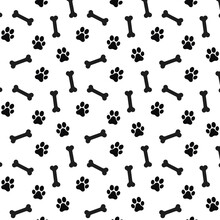 Dog Bone Icon Seamless Pattern