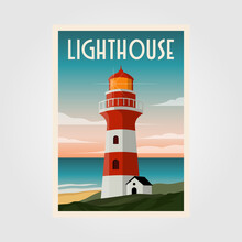 Lighthouse Background Template Poster Illustration Design