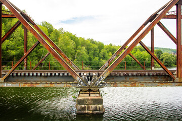 bridge over the river in summer