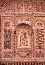 Exterior Detail Of Palace In Famous Mehrangarh Fort In Jodhpur, Rajasthan State, India. 15th Century A.D.
