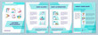 Lactose intolerance brochure template. Dairy alternatives. Flyer, booklet, leaflet print, cover design with linear icons. Vector layouts for magazines, annual reports, advertising posters