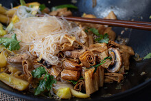 Tofu Skins Yuba Stir Fry And Noodles In Wok