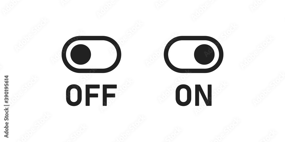 On/off Switch Icon Slide Switch icon. Slider on and off button sign. Toggle ui app symbol in ...