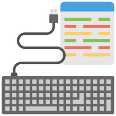 
Coding script along with keyboard, web development 
