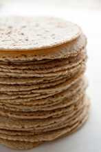 Close Up Of Stack Of Wheat Tortilla